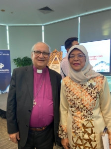 Bishop Dr. Mouneer Anis with President Halima Yacob, former President of Singapore